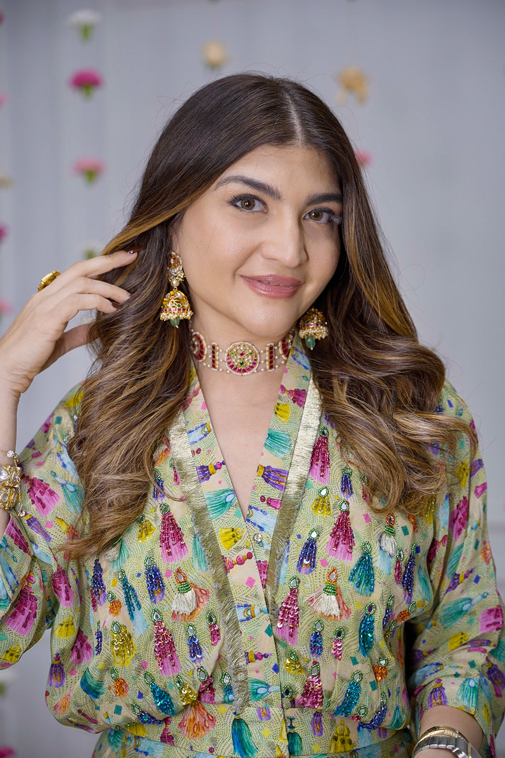 Neha Ikat Draped Dress| The Bumble Bee