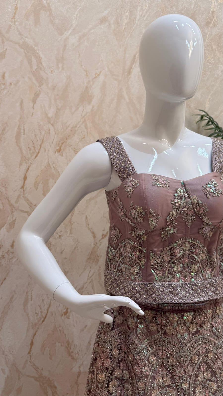 Shagun Dusky Rose Ornate lehenga | Inaayat by Divya Taimni
