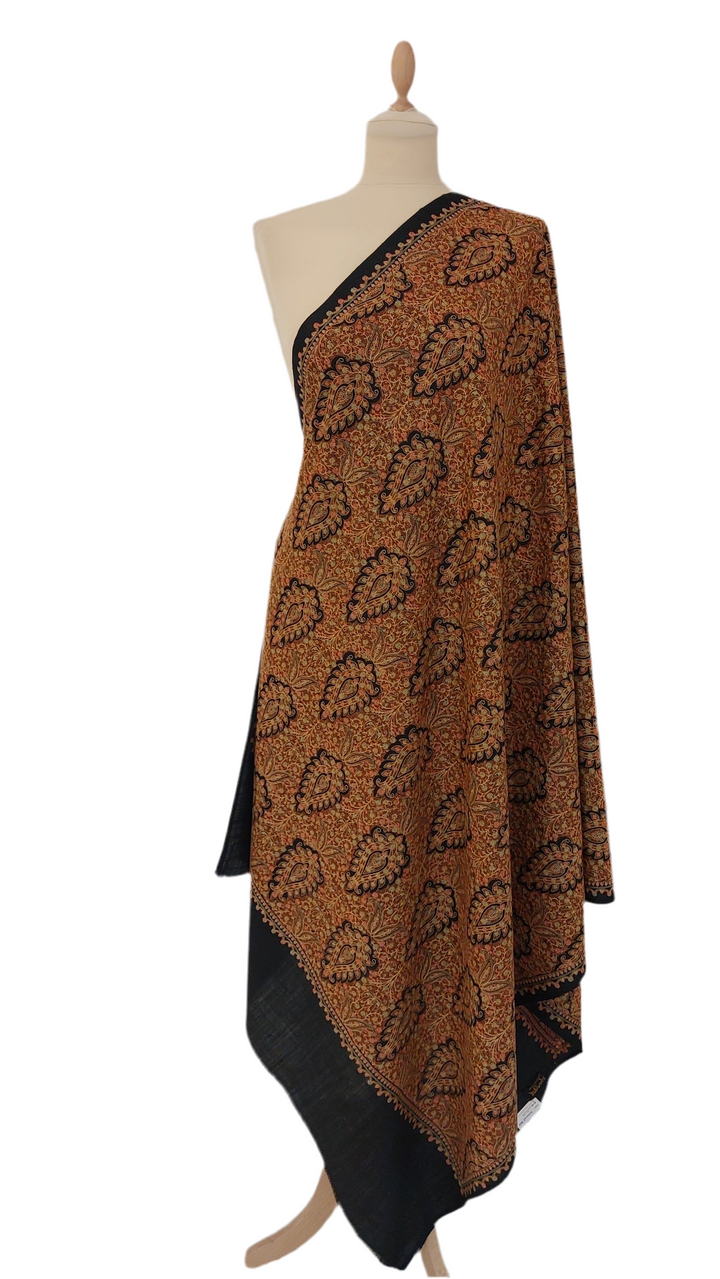 Siya Black Cashmere Shawl | House Of Inaayat
