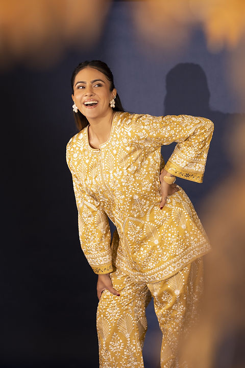 Yellow Celeste Twin Set| Ashtar