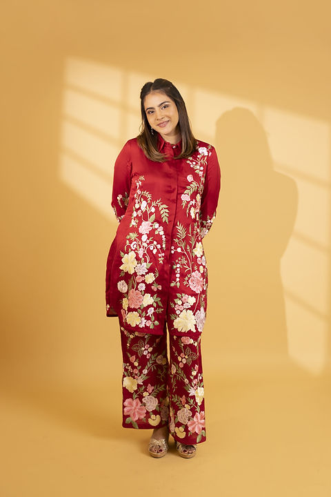 Red Rosette Co-ord Set| Ashtar