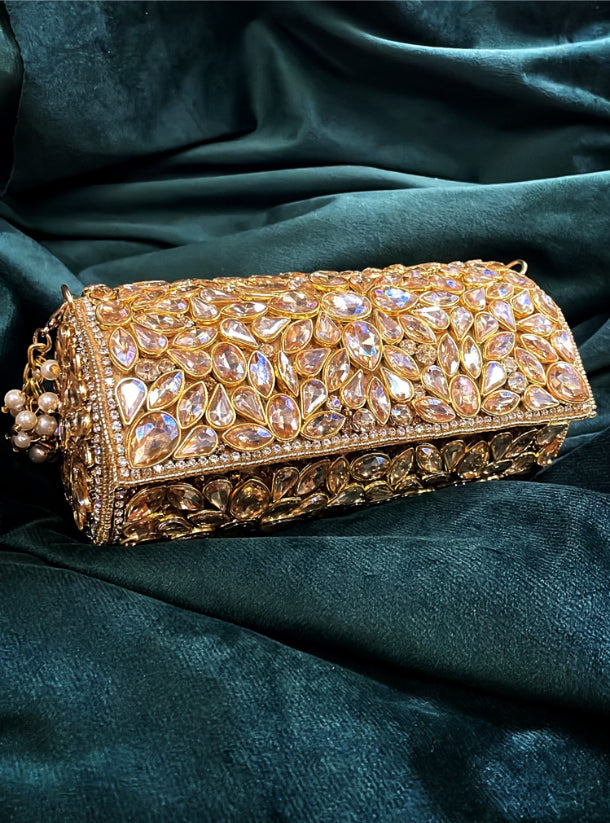 Gold Crystal & Stone Embellished Potli Bag |Al Falah
