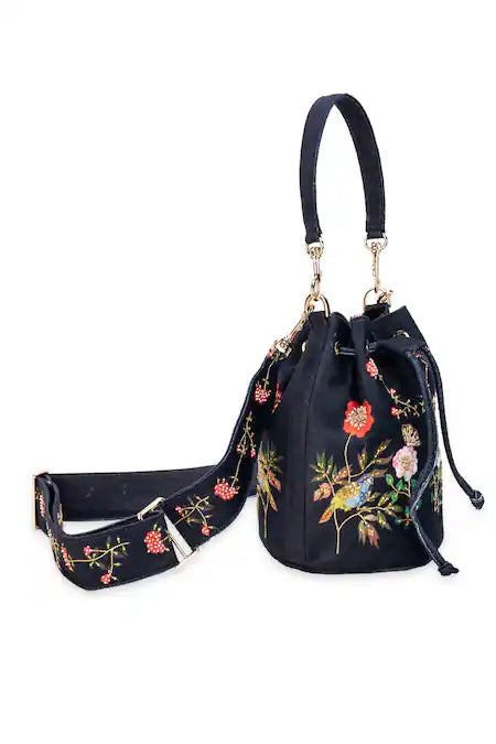 Gold Peacock Bucket Bag | 5 Elements by Radhika