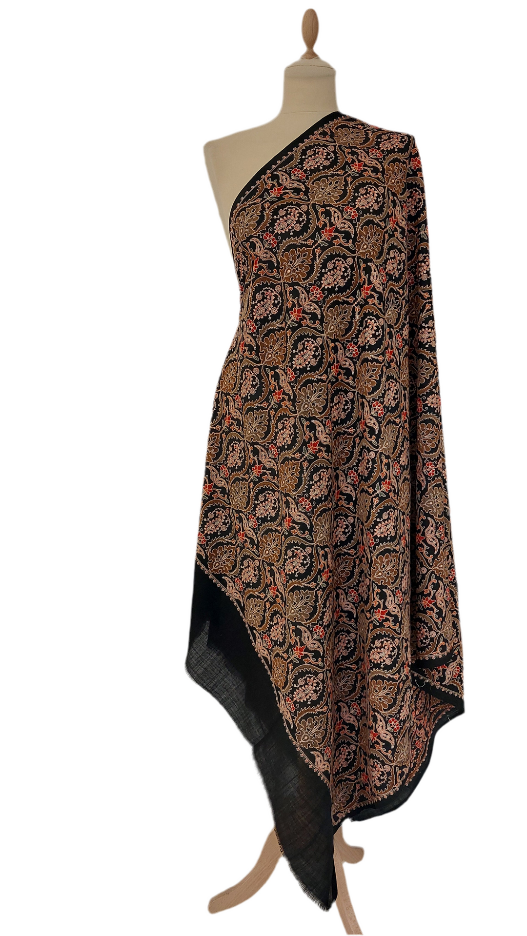 Siya Black Cashmere Shawl |House Of Inaayat