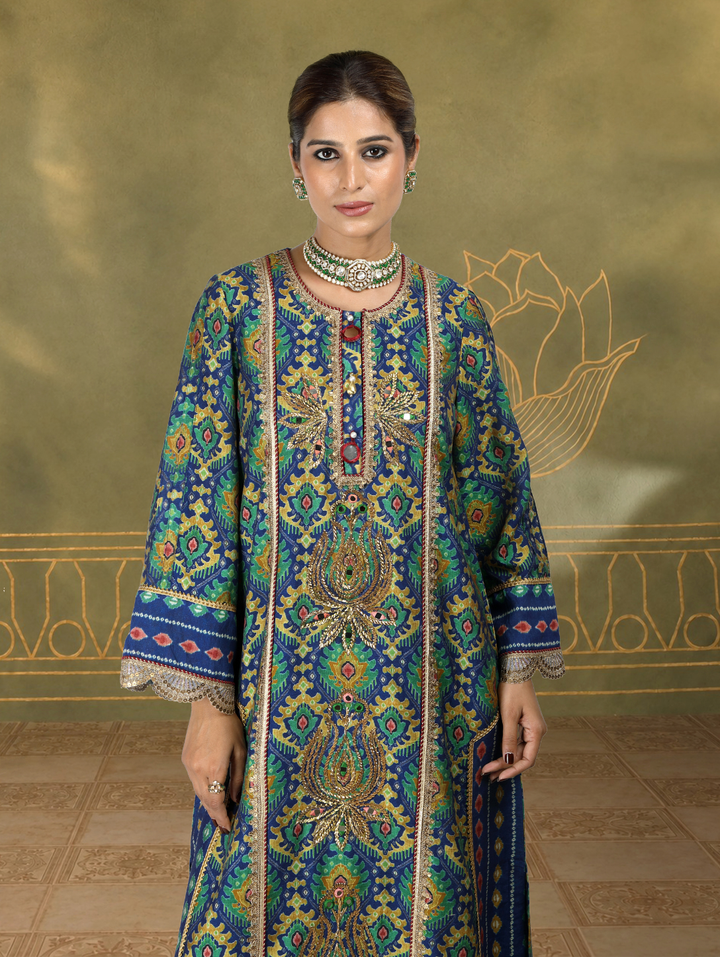 Isharya Ikat Bandhini Kaftan Dress | The Bumble Bee