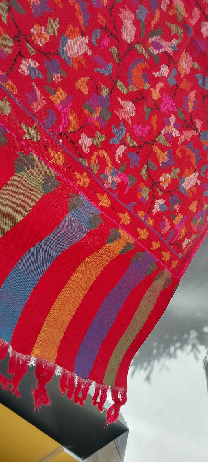 Emaan Red Vibrant Kashmiri Kani Pashmina Shawl |House Of Inaayat