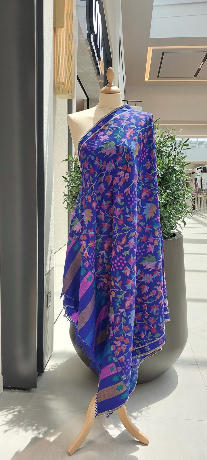 Emaan Cobalt Blue Kashmiri Kani Pashmina Shawl |House Of Inaayat