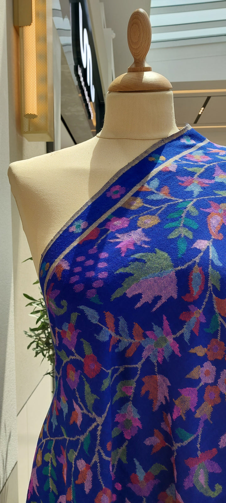 Emaan Cobalt Blue Kashmiri Kani Pashmina Shawl |House Of Inaayat