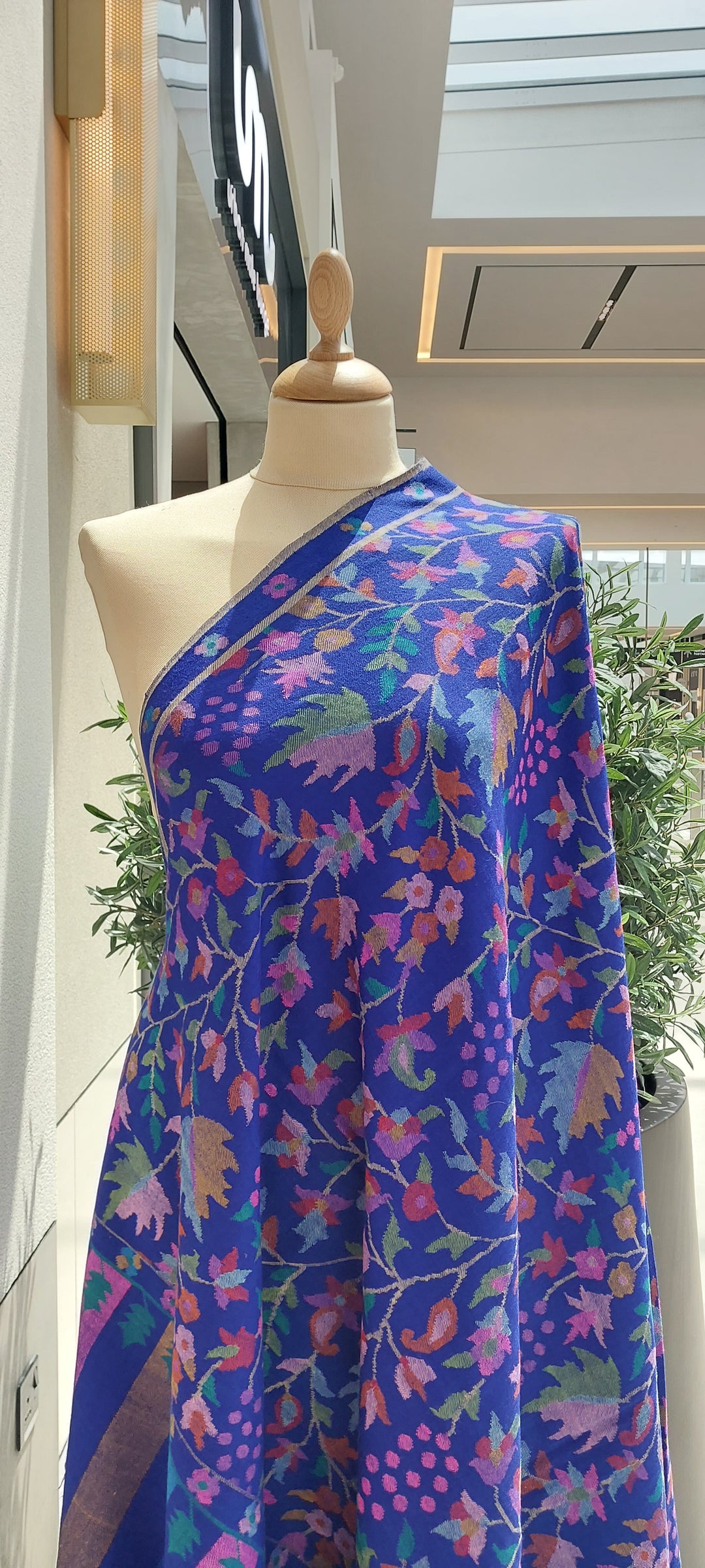 Emaan Cobalt Blue Kashmiri Kani Pashmina Shawl |House Of Inaayat