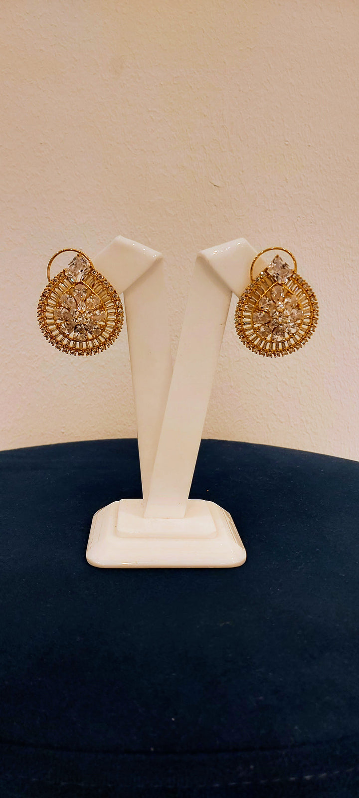 Ishani White Crystal and Gold Flower Pendant|Inaayat by Divya Taimni