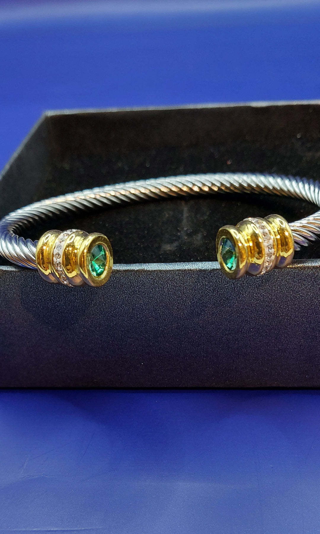 Sofia Silver Bracelets with Pink, Red, Blue, Yellow or Green Gems|Inaayat by Divya Taimni