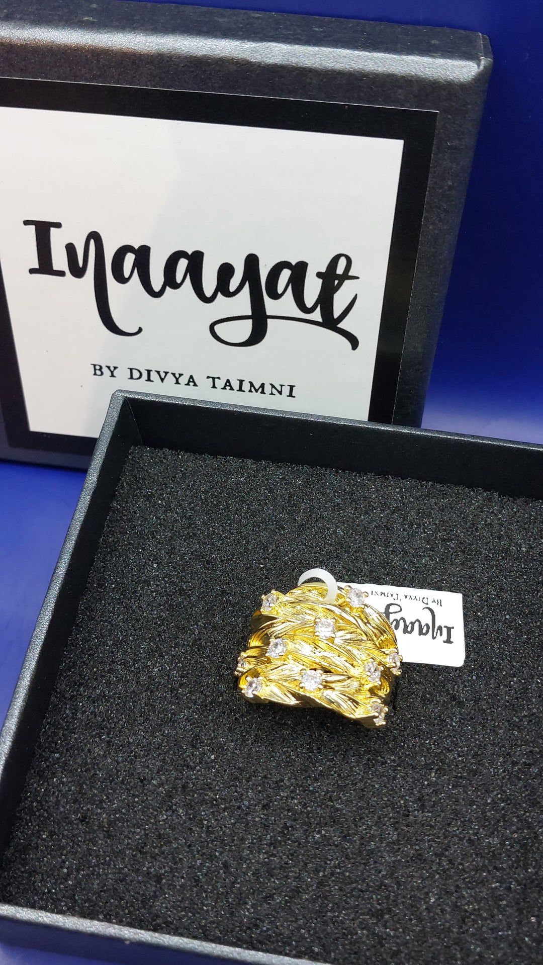 Gilded Foliage Statement Ring |Inaayat By Divya Tainmi