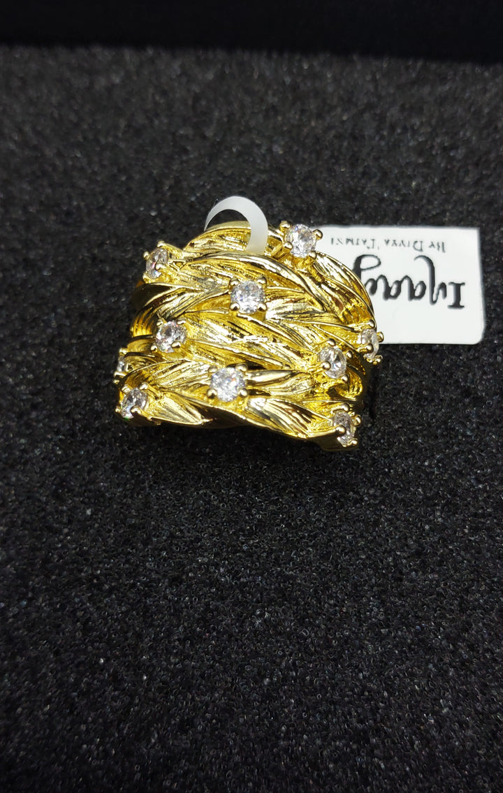 Gilded Foliage Statement Ring |Inaayat By Divya Tainmi