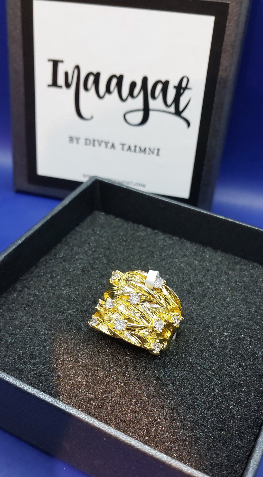 Gilded Foliage Statement Ring |Inaayat By Divya Tainmi