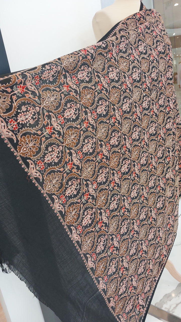 Siya Black Cashmere Shawl |House Of Inaayat
