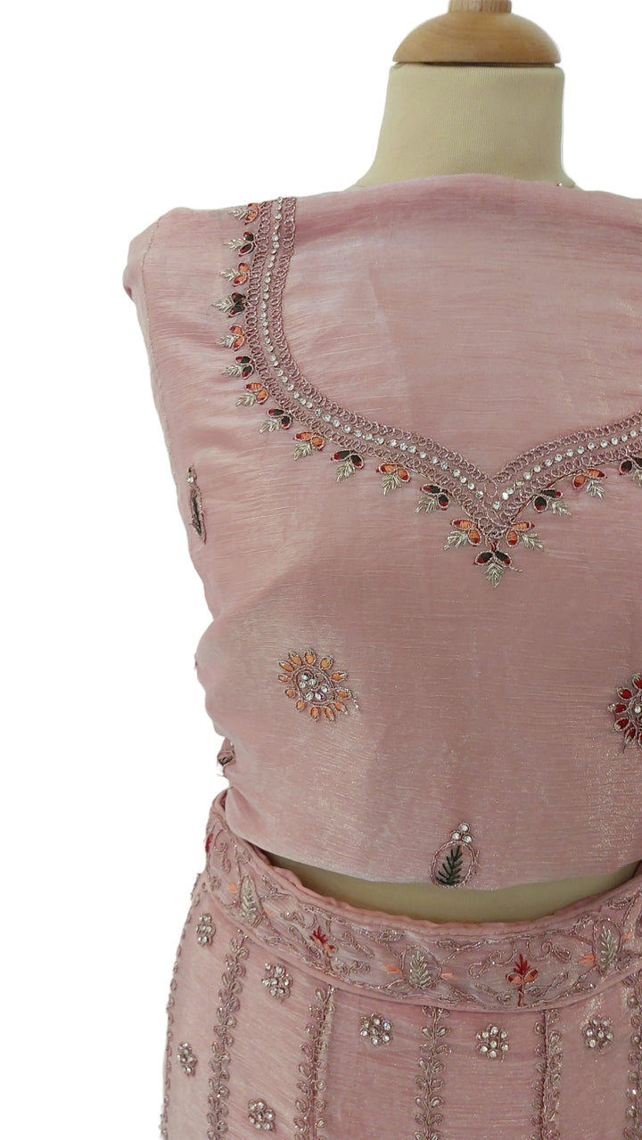 Blush Pink Embellished Silk Lehenga Set | Inaayat by Divya Taimni