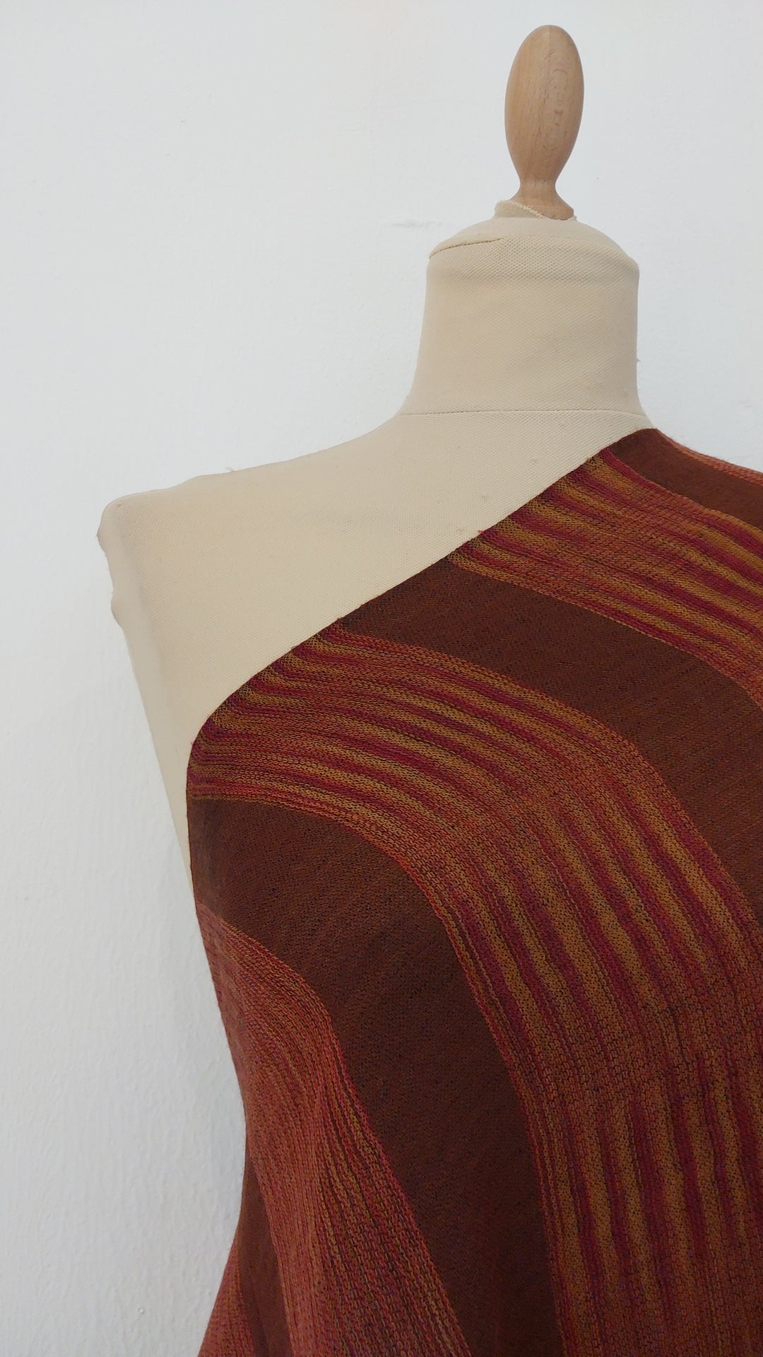 Copper Brown Stripe Reversible Cashmere Scarf | House of Inaayat