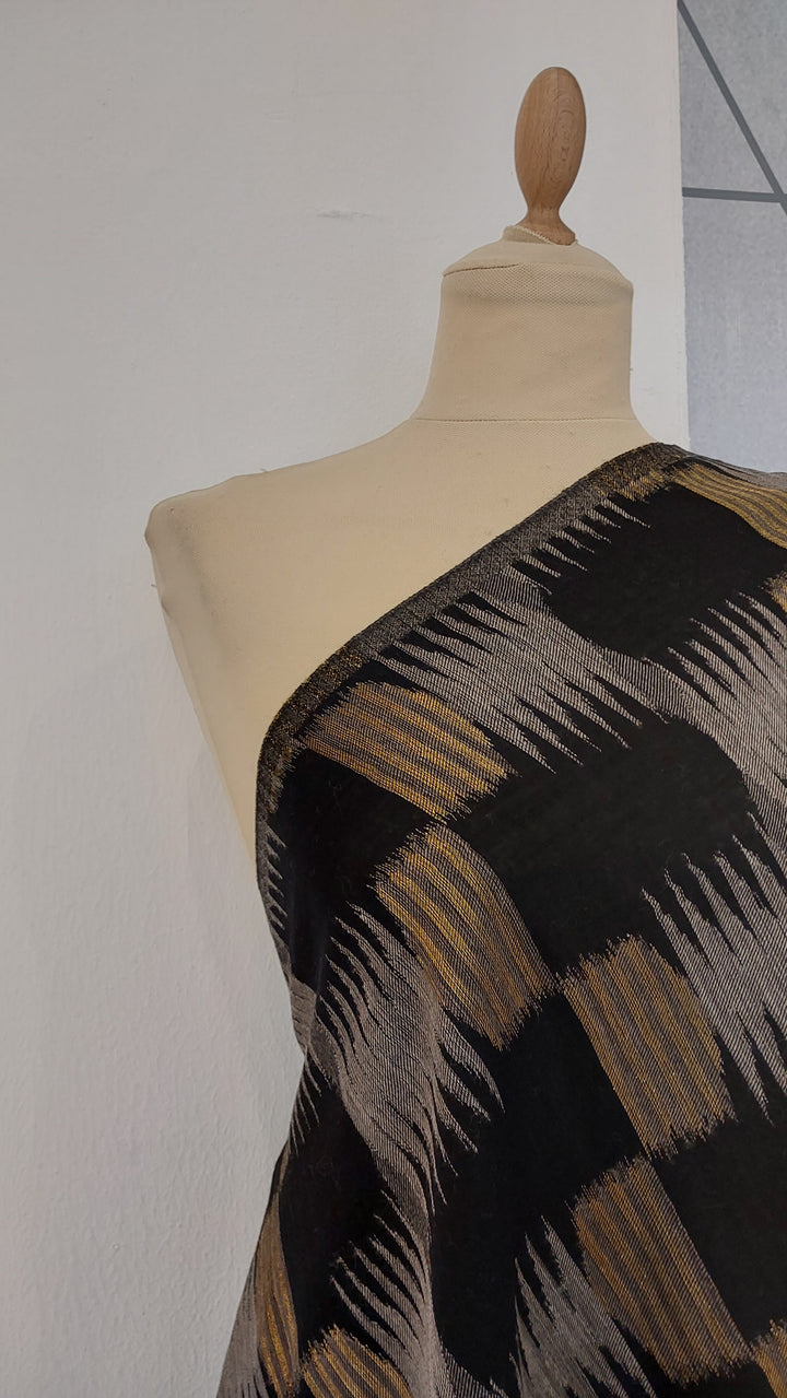 Ikat Design Cashmere Scarf in Wine Colour | House of Inaayat