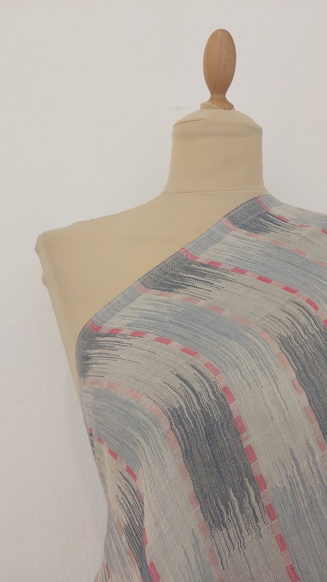 Ikat Design Cashmere Scarf in Wine Colour | House of Inaayat
