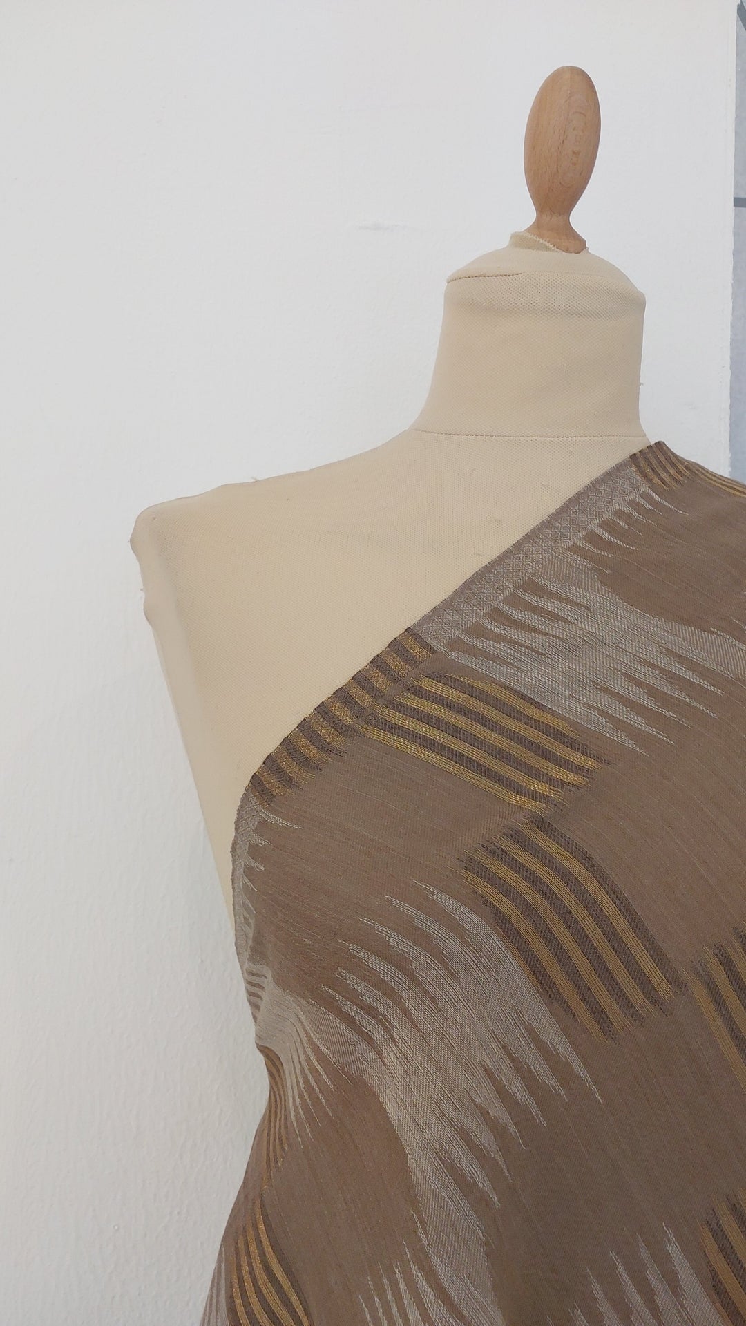 Ikat Design Cashmere Scarf in Wine Colour | House of Inaayat