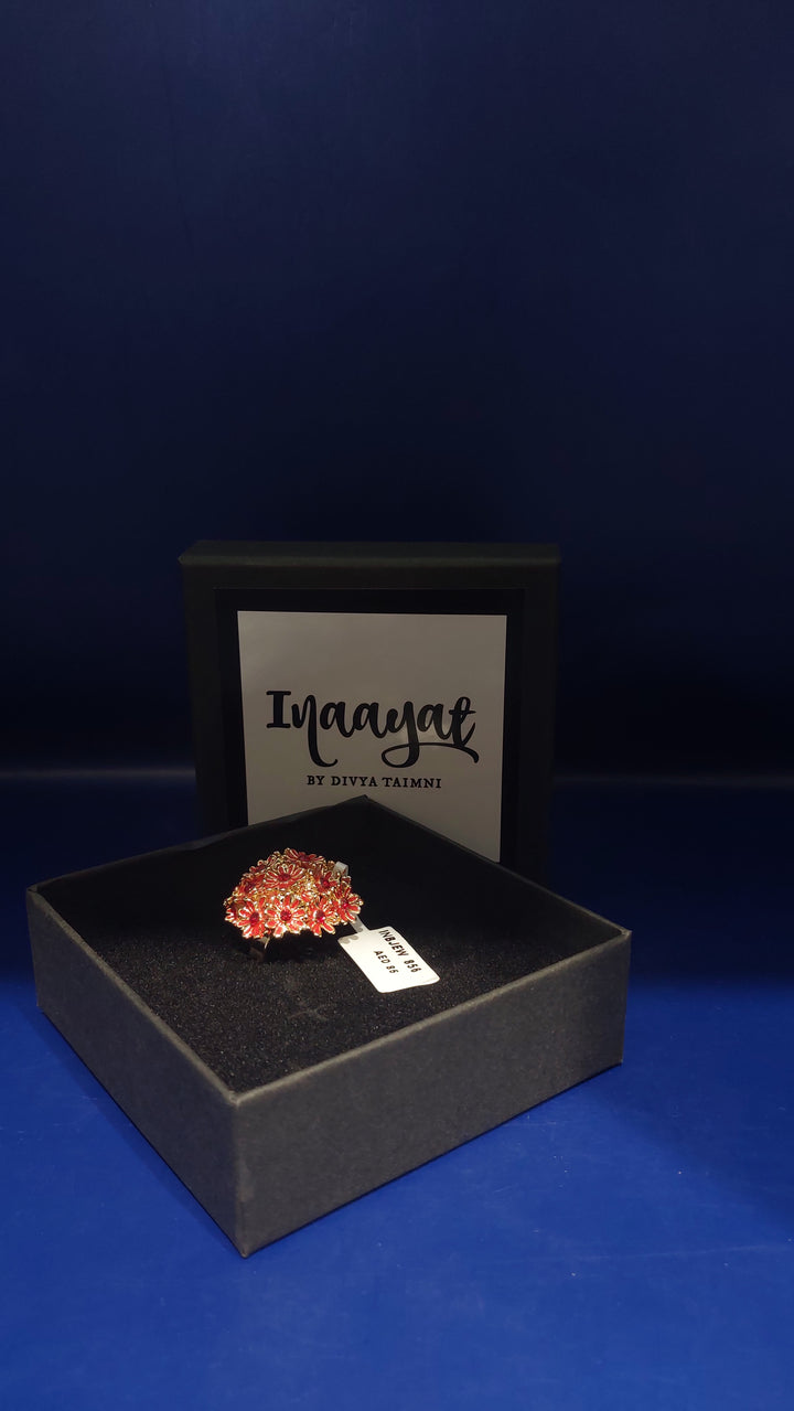 Zuhi Red Minamilist Cocktail Ring |Inaayat by Divya Taimni