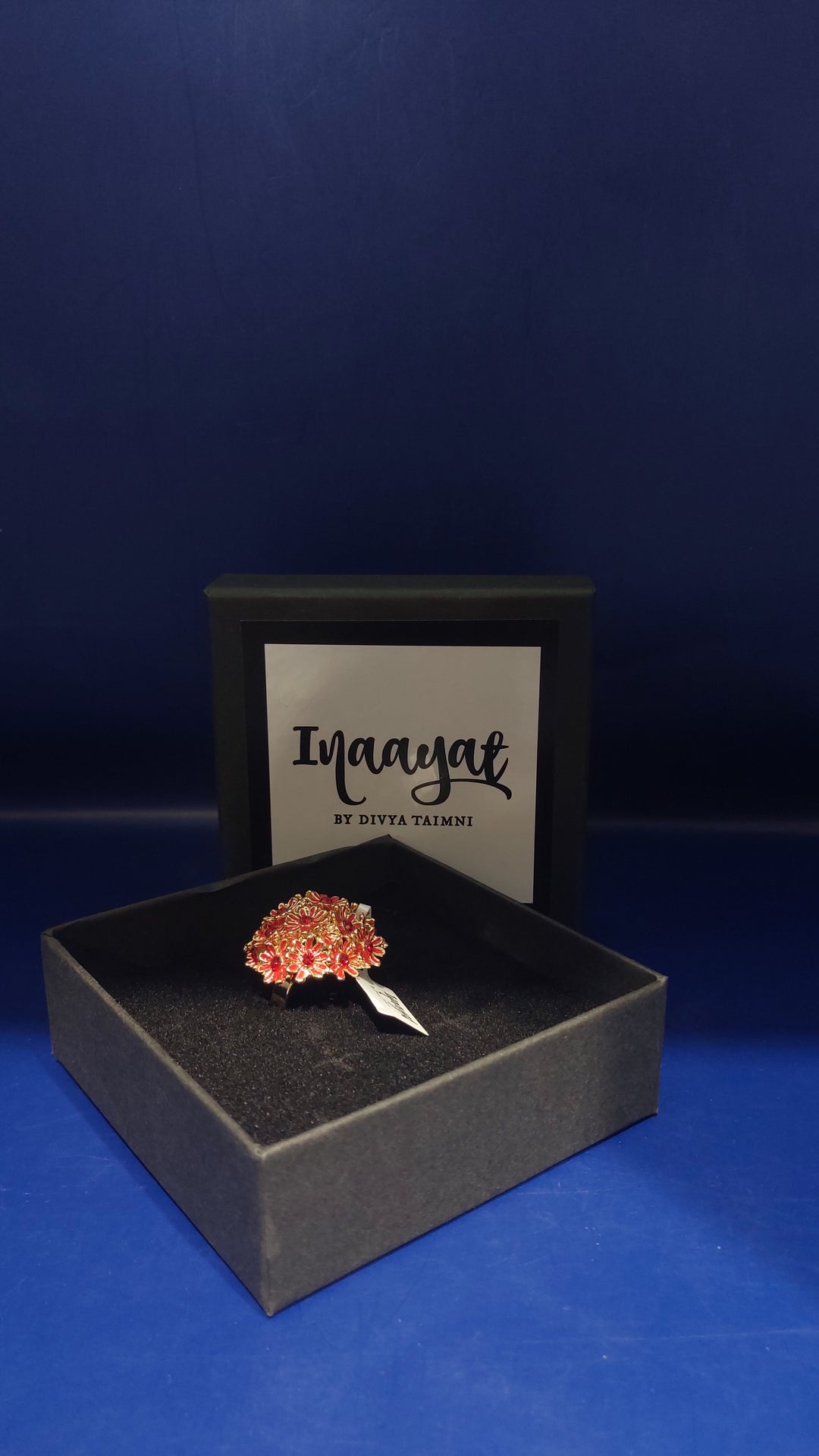 Zuhi Red Minamilist Cocktail Ring |Inaayat by Divya Taimni