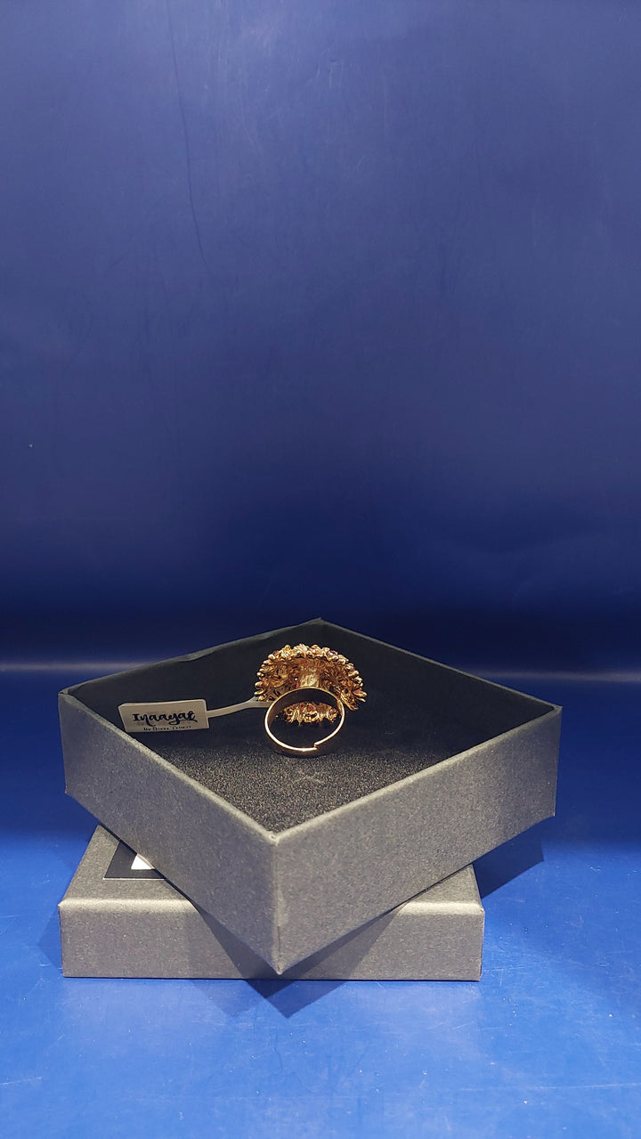Zuhi Red Minamilist Cocktail Ring |Inaayat by Divya Taimni