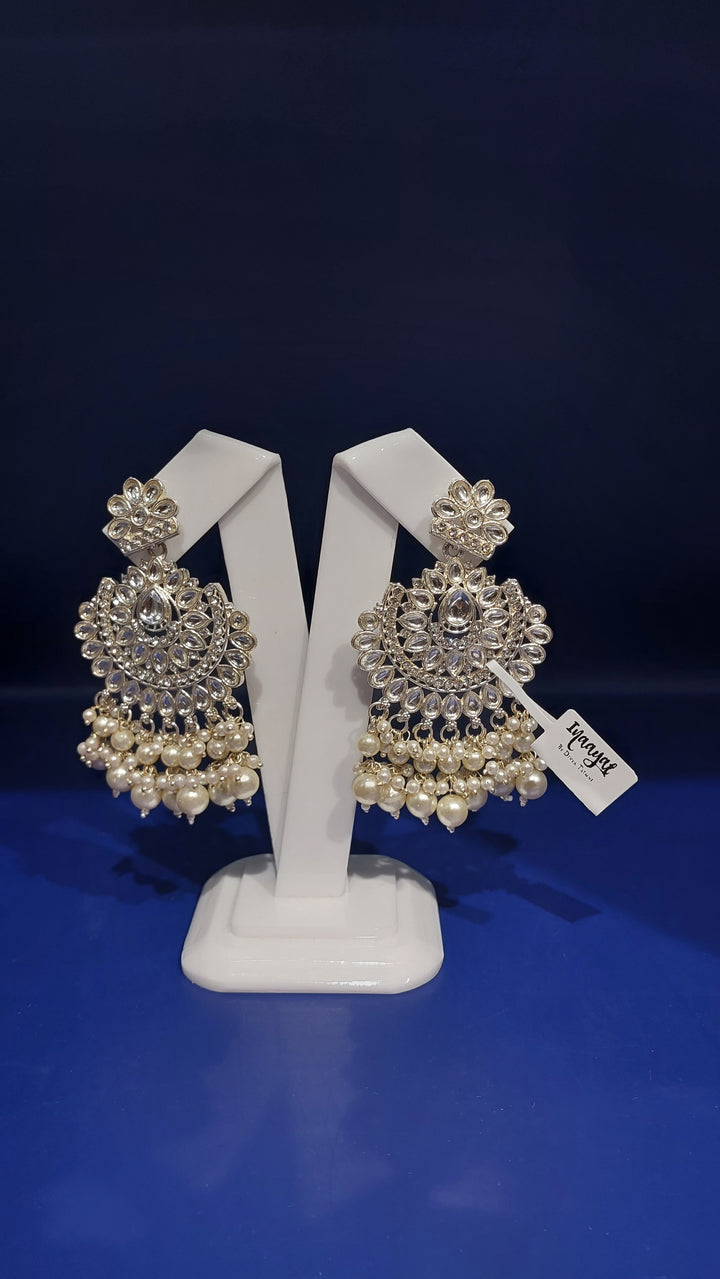 Shayma Gold White Pearl  Drops Earrings|Inaayat by Divya Taimni