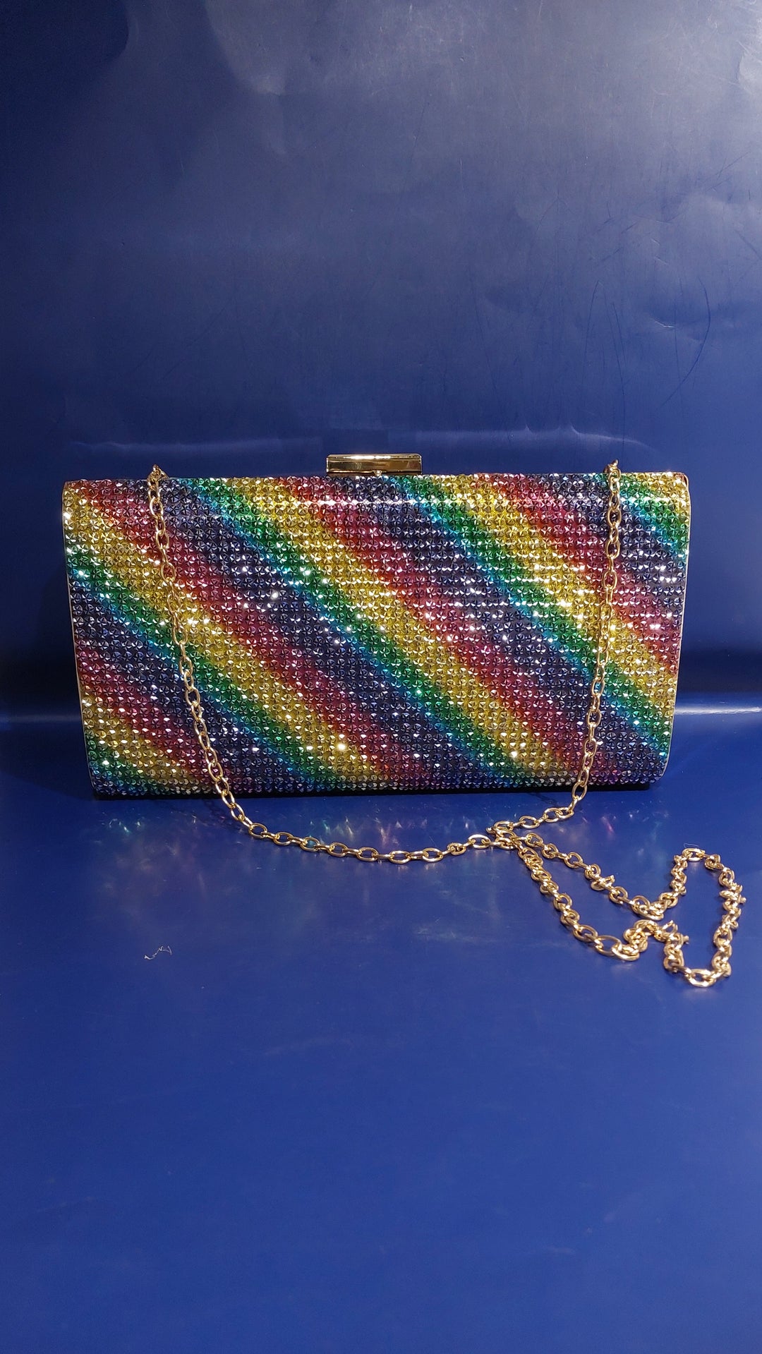 Multicolour Rhinestone Sparkling Evening Clutch Purse | House of Inaayat