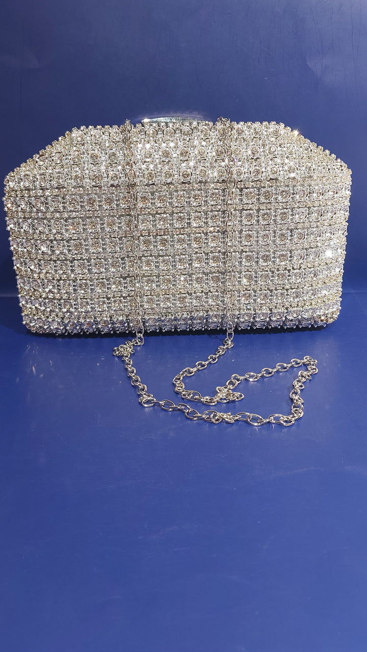 Silver Rhinestone Purse | House of Inaayat