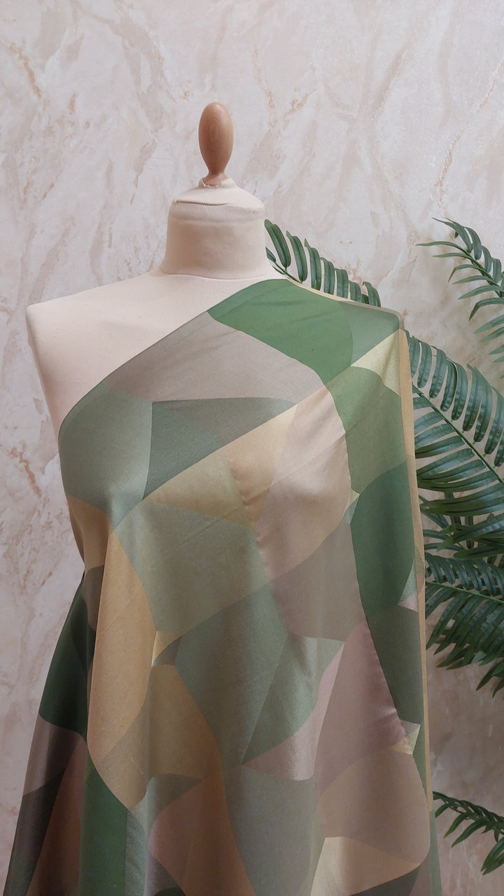 Abstract Earth Silk Scarf|House of Inaayat