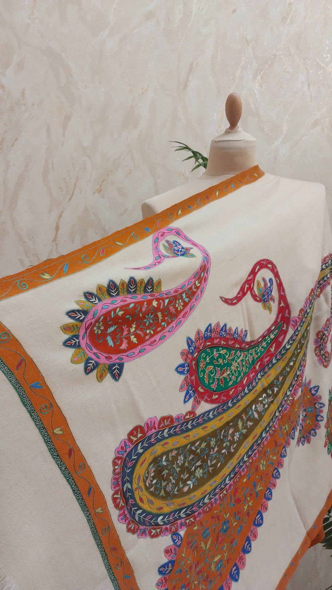 Shipra Kalamkari Pashmina Scarf | House of Inaayat