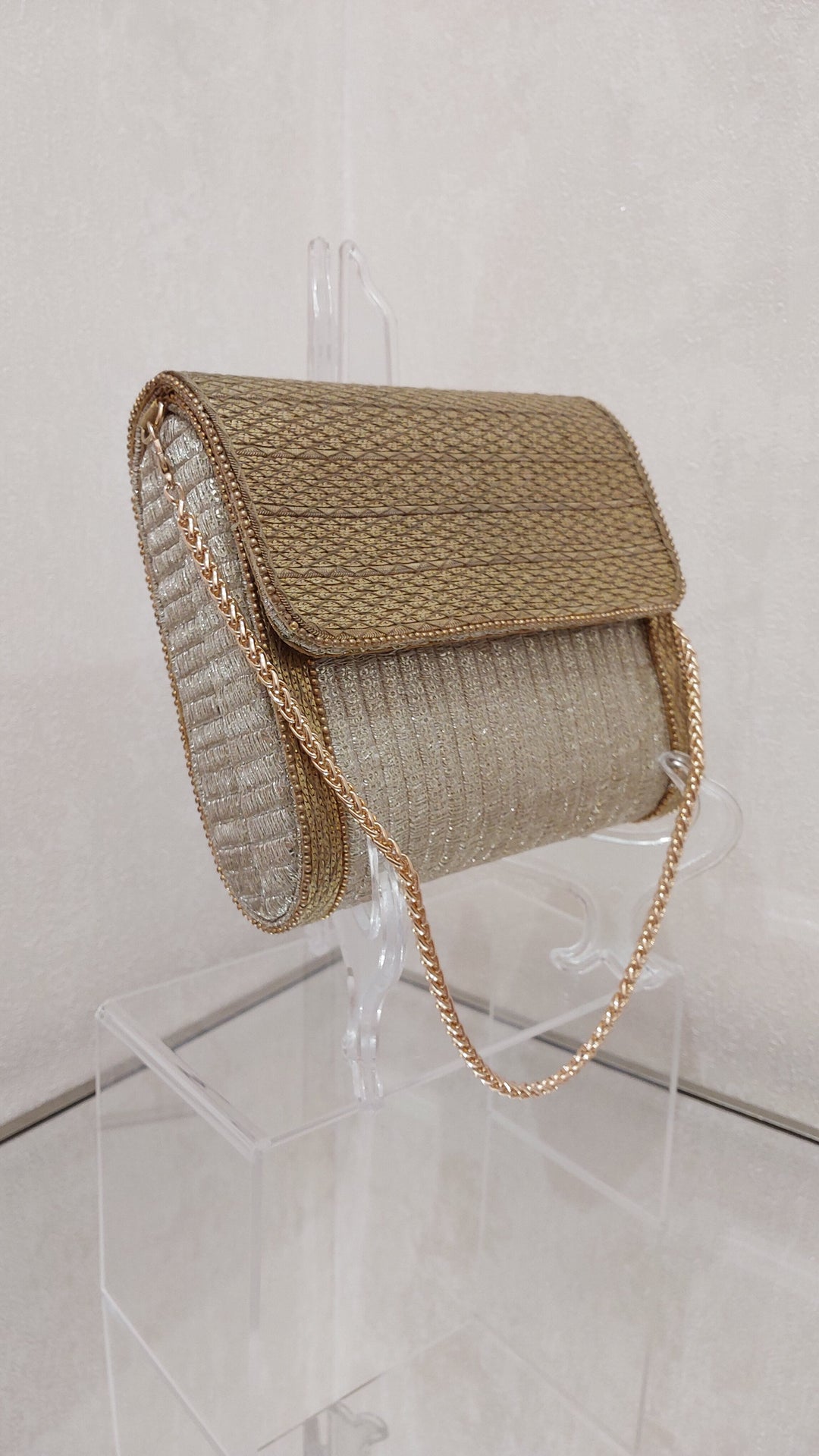 Gold & Silver Metallic Handcrafted Sling Bag | Al Falah