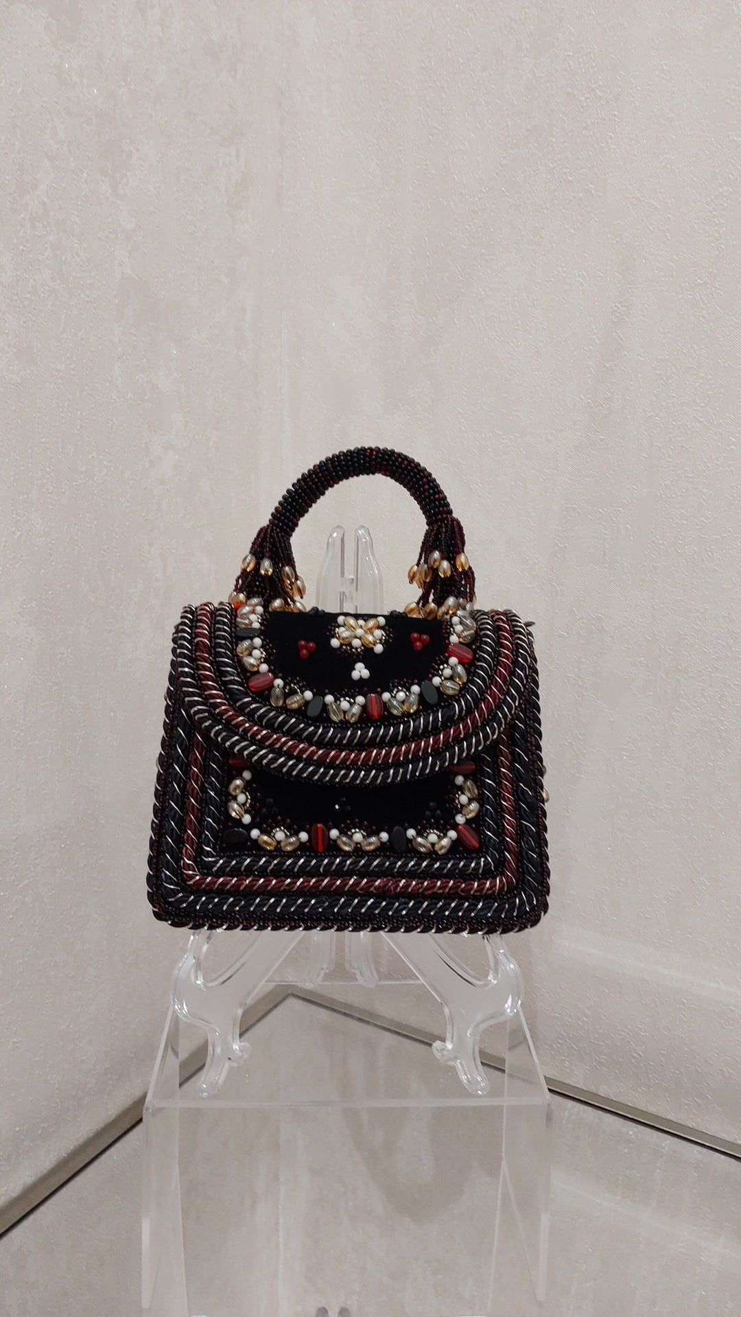 Ornate Beaded and Cord-Trimmed Evening Bag| Al Falah