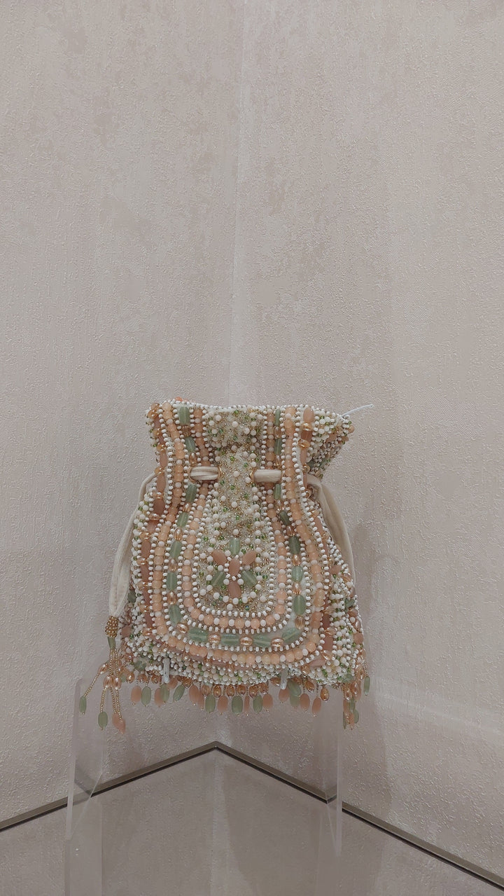 Pastel Multi-Beaded Handcrafted Potli Bag | Al Falah