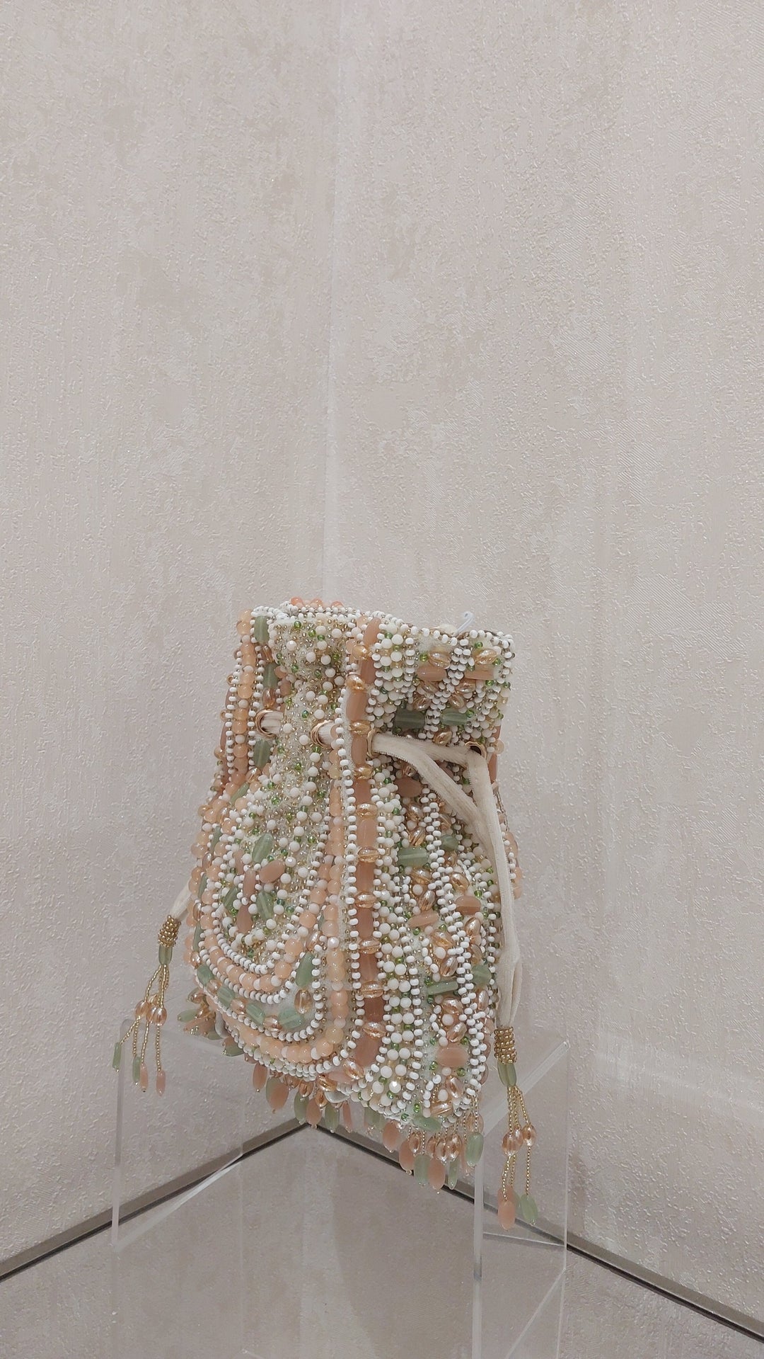 Pastel Multi-Beaded Handcrafted Potli Bag | Al Falah