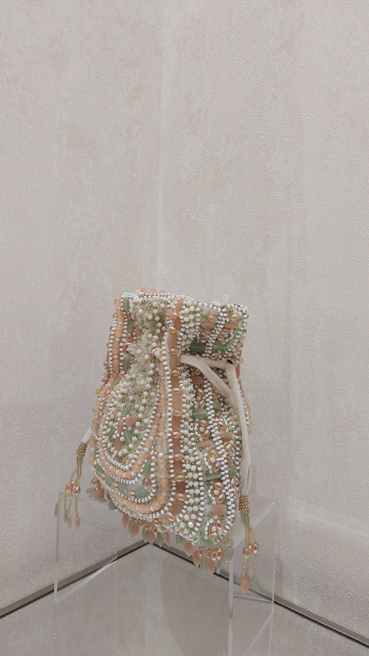 Pastel Multi-Beaded Handcrafted Potli Bag | Al Falah