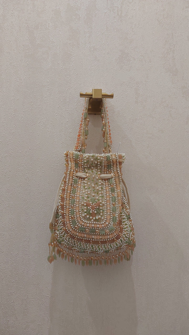 Pastel Multi-Beaded Handcrafted Potli Bag | Al Falah