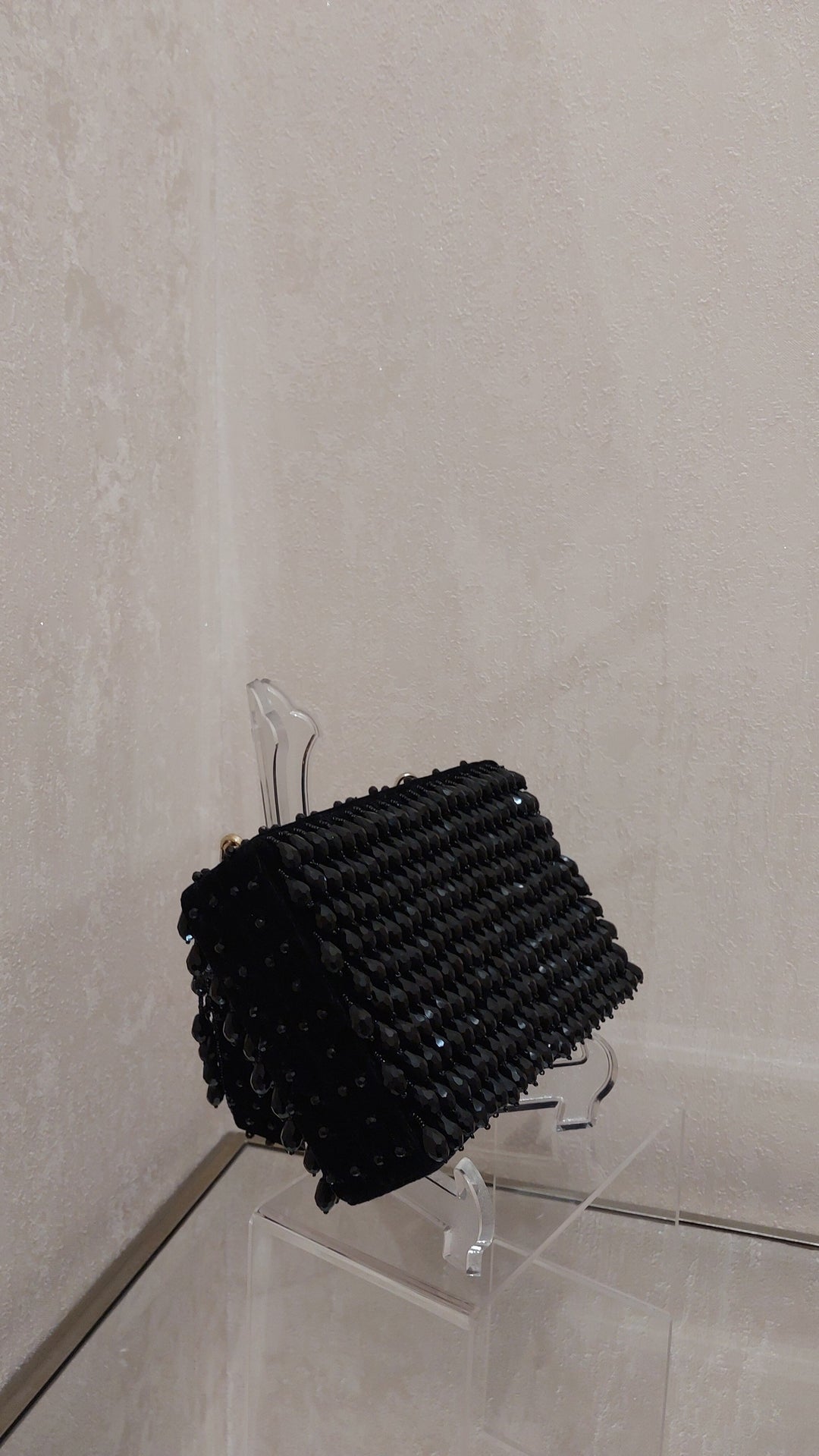 Black Beaded Handcrafted Evening Clutch | Al Falah