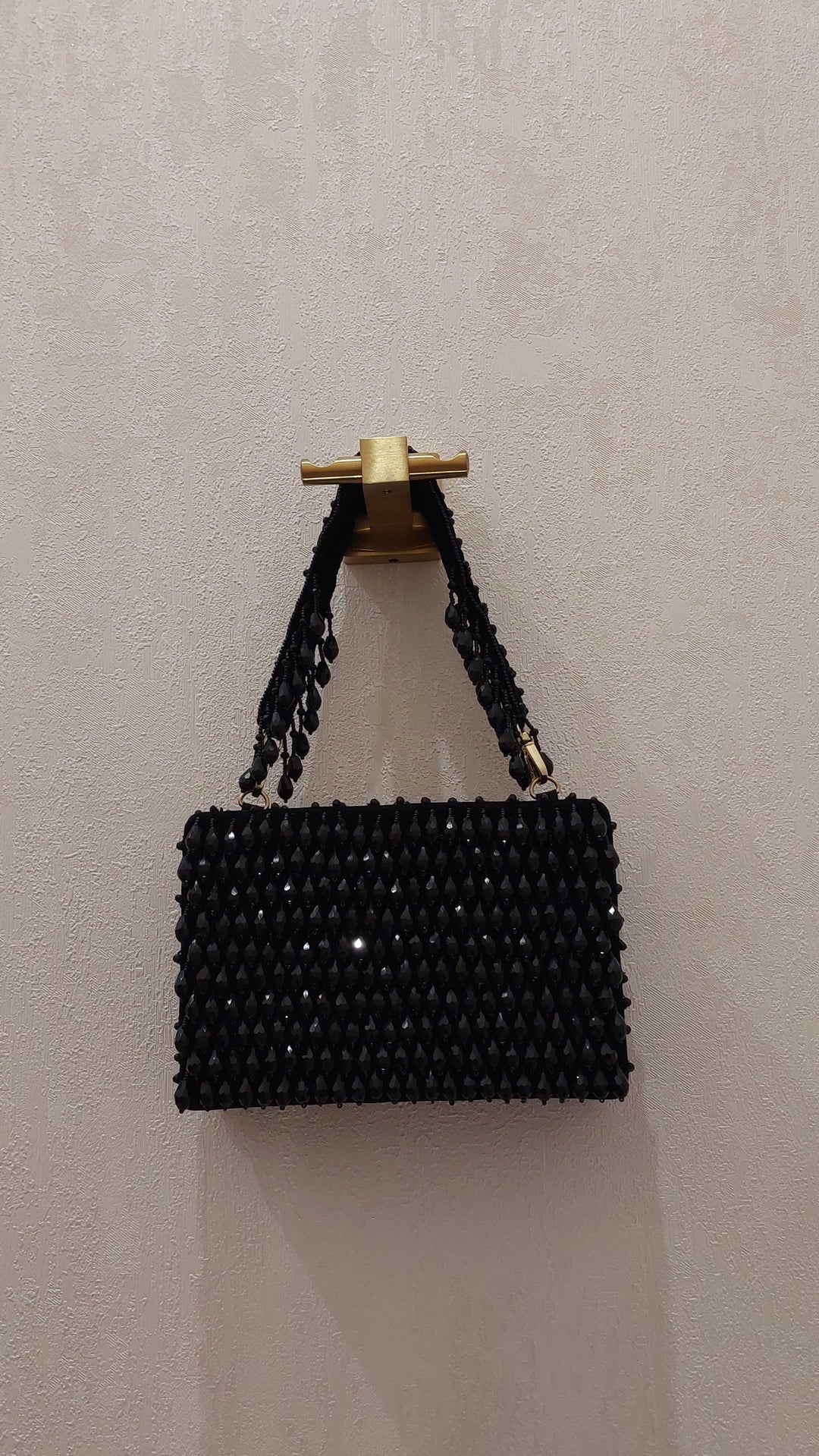 Black Beaded Handcrafted Evening Clutch | Al Falah