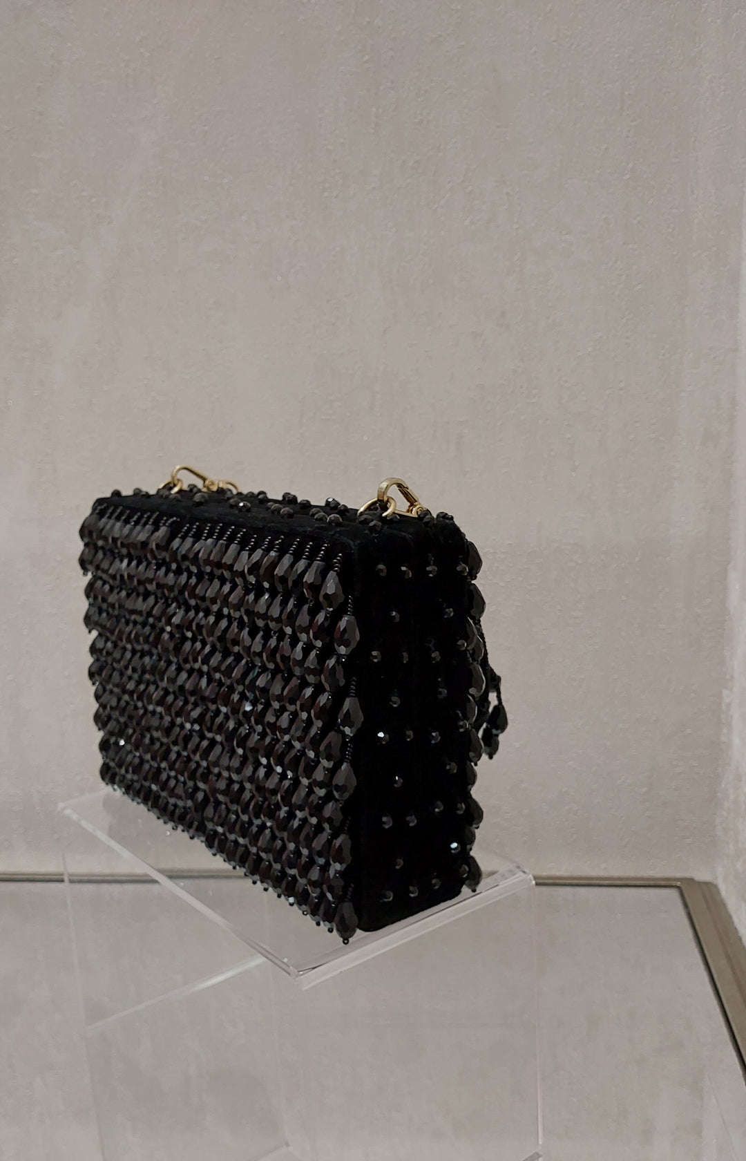 Black Beaded Handcrafted Evening Clutch | Al Falah