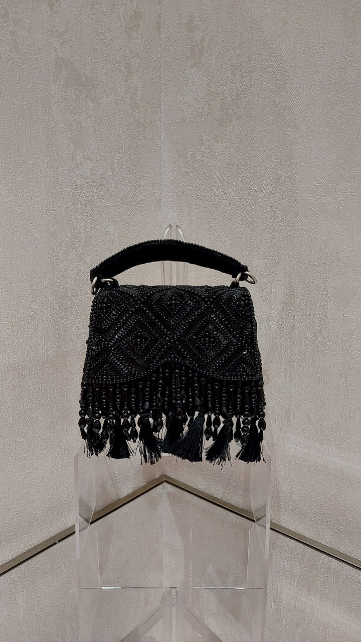 Midnight Beaded and Tassled Evening Bag| Al Falah