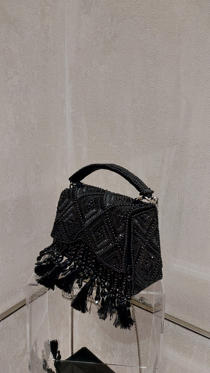 Midnight Beaded and Tassled Evening Bag| Al Falah