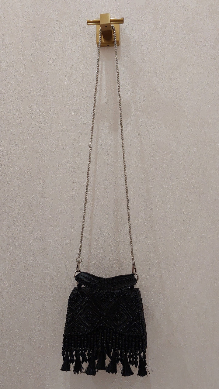 Midnight Beaded and Tassled Evening Bag| Al Falah