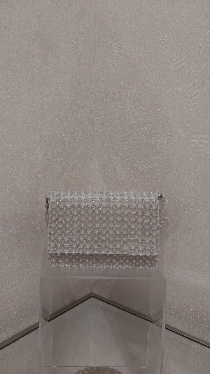 Pearl and Beaded Flap Evening Bag | Al Falah