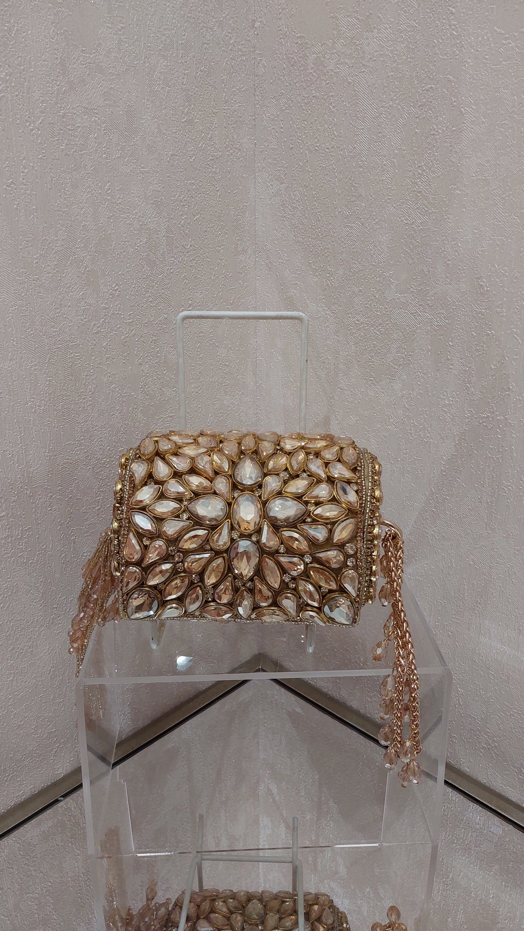 Gilded Crystal Embellished Statement Clutch|Al Falah