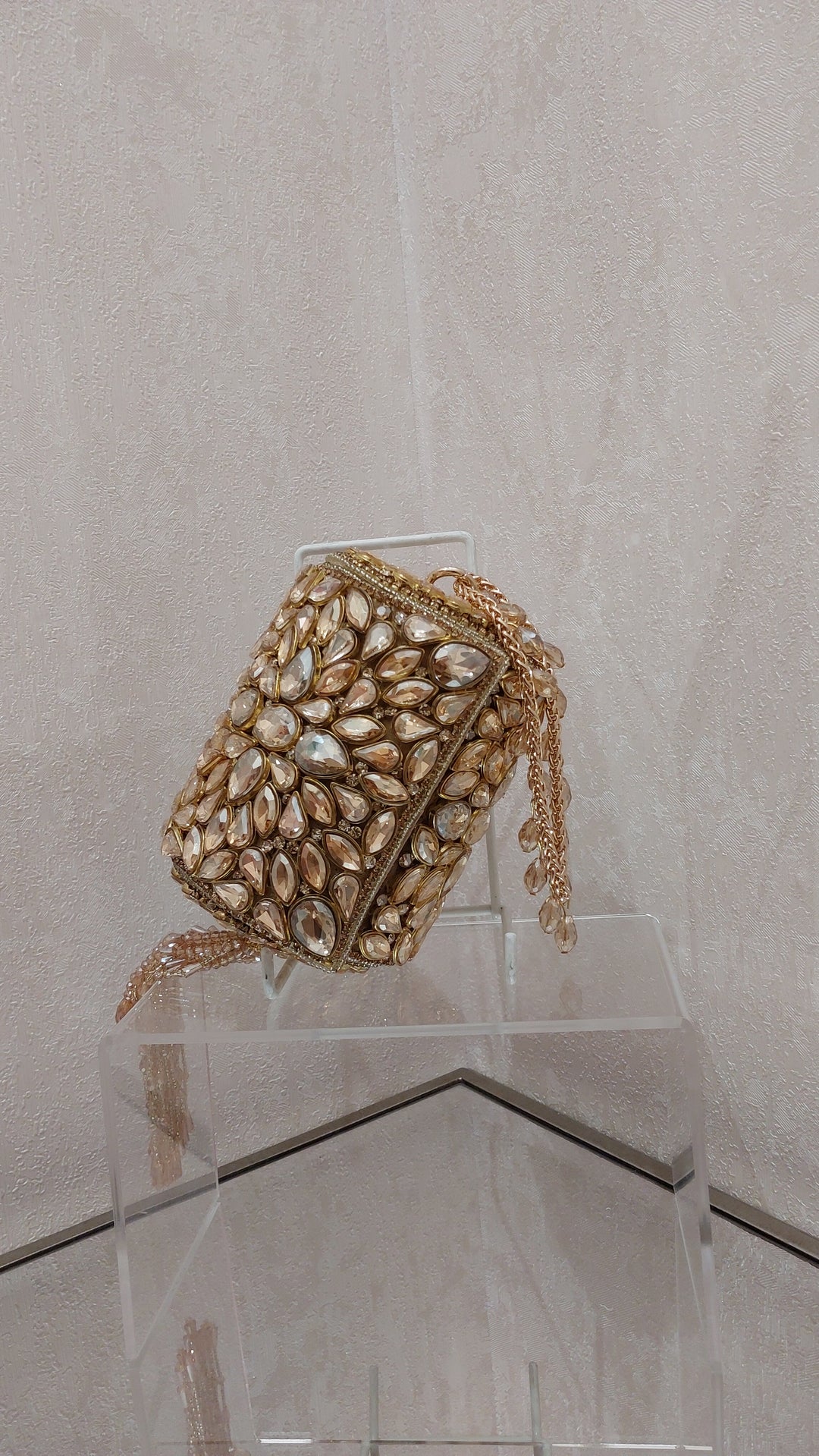 Gilded Crystal Embellished Statement Clutch|Al Falah