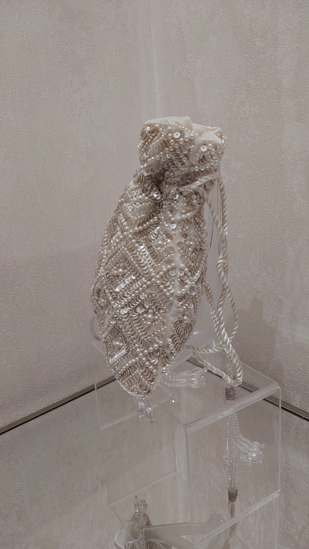 Ivory Beaded and Sequin Handcrafted Potli Bag | Al Falah