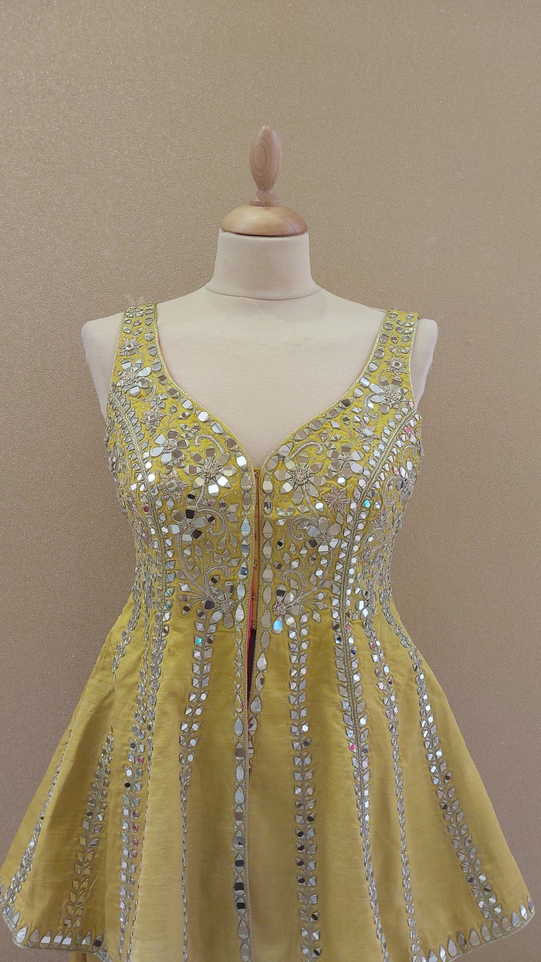 Yellow Embellished Peplum Top and Flowy Pant Set| AURAROZE