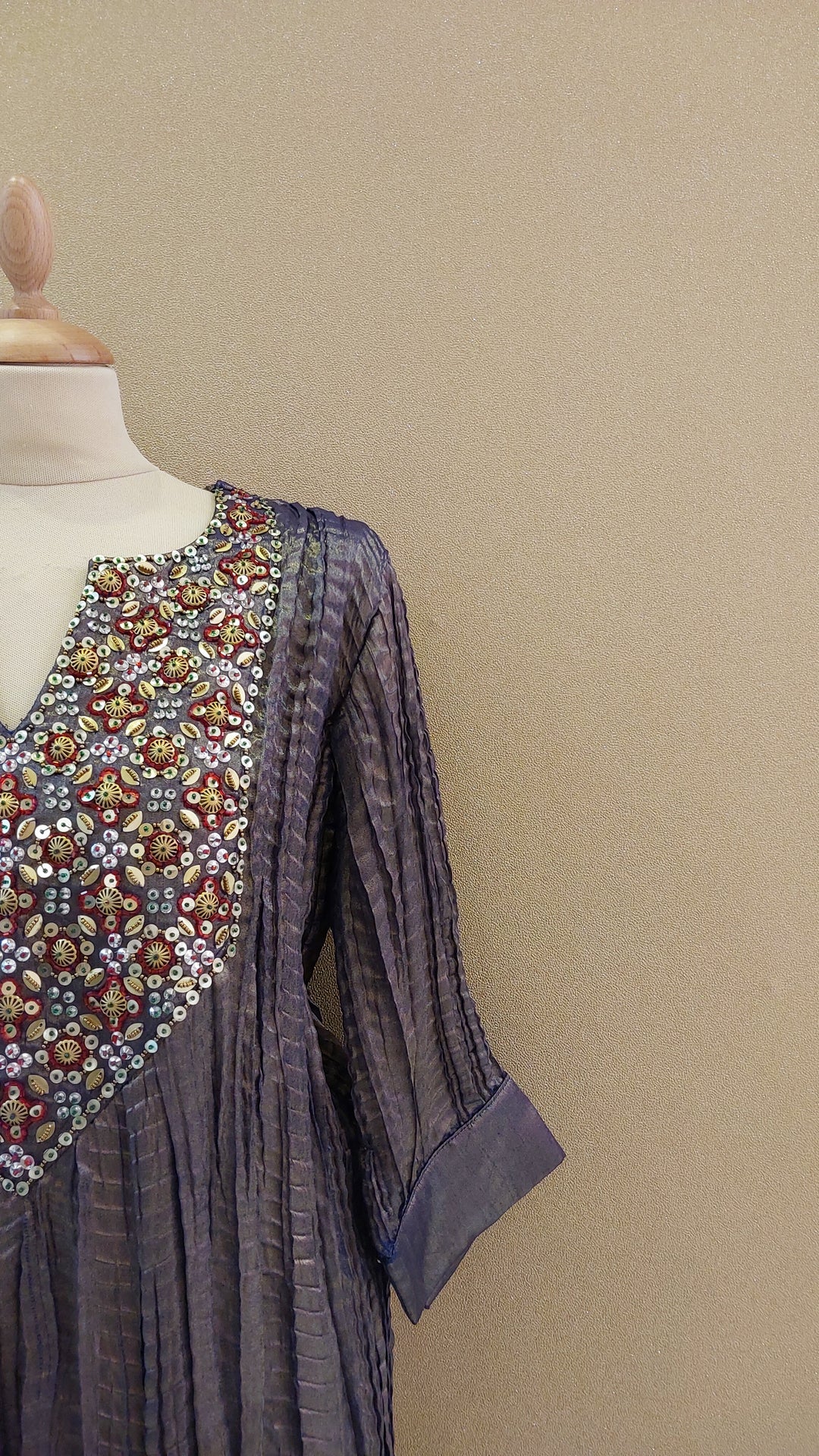 Purple Embellished Kurti with Matching Pants| Label Pramila